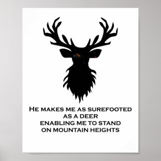 Psalm 18:33 Bijbelverse deer Galaxy Poster