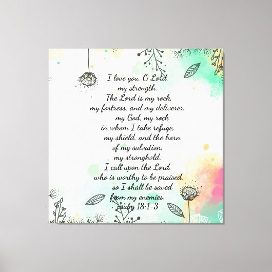 Psalm 18 canvasafdruk canvas afdruk (Voorkant)