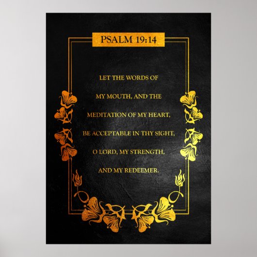 Psalm 19:14 Bijbelversie Poster (Voorkant)