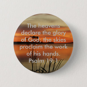 PSALM 19:1 BIBLIOTHEEKSCHRIPTUURZUIVERS VERKLAREN RONDE BUTTON 5,7 CM