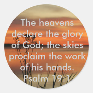 PSALM 19:1 BIJBELSCHRIFT HEMELEN VERKLAREN GLORIE RONDE STICKER