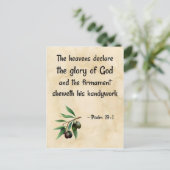 Psalm 19:1 (KJV) op een blical-scrollachtergrond Briefkaart (Staand voorkant)