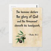 Psalm 19:1 (KJV) op een blical-scrollachtergrond Briefkaart (Voorkant / Achterkant)