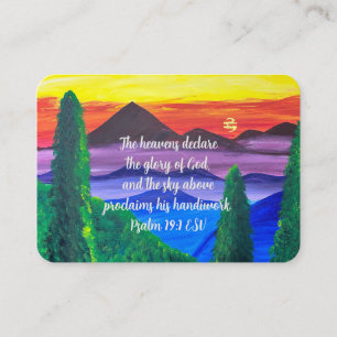 Psalm 19:1 Mountain Scripture Business Card Visitekaartje