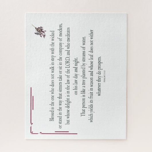 Psalm 1:1-3, Blessed is degene die: Legpuzzel (Verticaal)