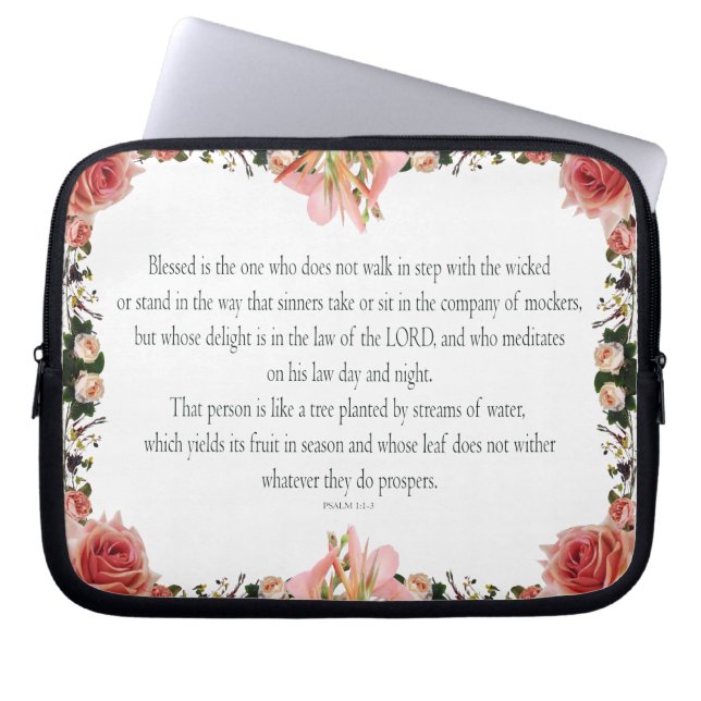PSALM 1:1-3 Botanisch ontwerp, Laptop Sleeve (Voorkant)