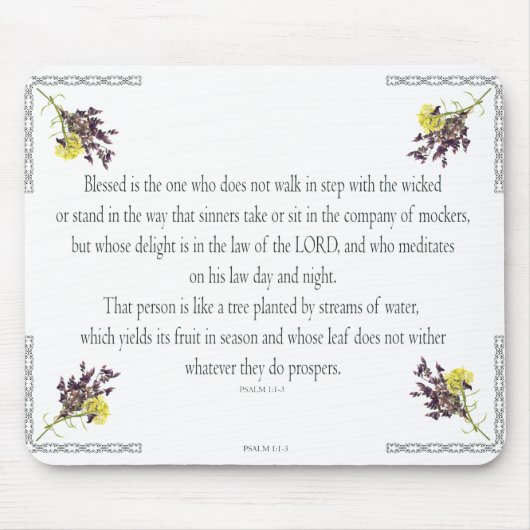 PSALM 1:1-3 Botanisch ontwerp, Muismat (Voorkant)