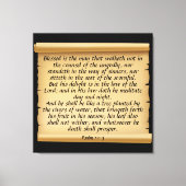 Psalm 1:1-3 Canvas afdrukken (Voorkant)
