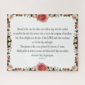 Psalm 1:1-3, geblesseerd is het legpuzzel (Horizontaal)