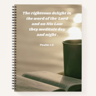 Psalm 1:2 Bijbelstudie Aanmoediging Christelijk Notitieboek