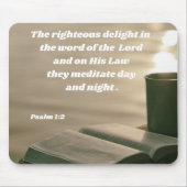 Psalm 1:2 gaat over de Bijbel van God Muismat (Voorkant)