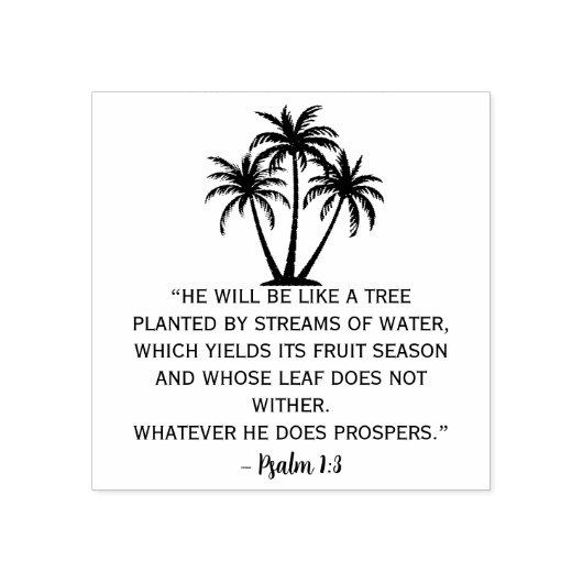 Psalm 1:3 Palm Tree Rubberstempel (Afrduk)