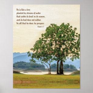 Psalm 1: 3 tweeslachtige geschenken voor geschrift poster