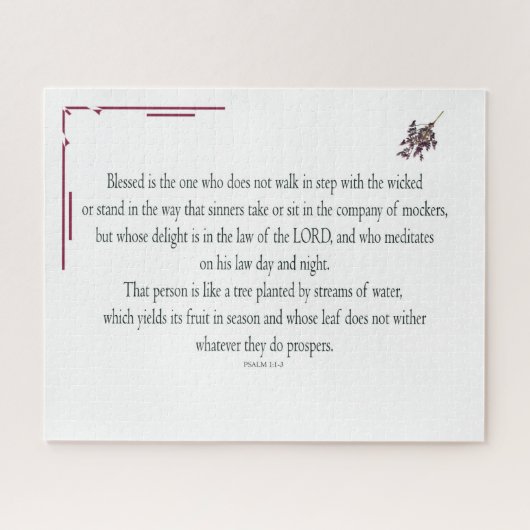 Psalm 1, dag en nacht, waterstromen, legpuzzel (Horizontaal)