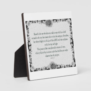 Psalm 1, geen stap voorwaarts, olie zwart-wit, fotoplaat