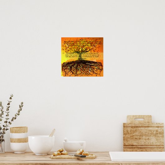 Psalm 1 - Gezegend is de man die Walketh Poster (Keuken)