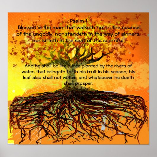Psalm 1 - Gezegend is de man die Walketh Poster (Voorkant)