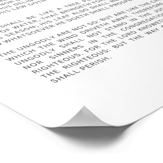 Psalm 1 Gezegend is het man Poster (Hoek)