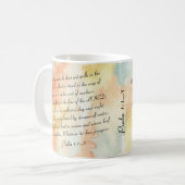 Psalm 1 Gezegende Waterverf Script Koffiemok (Voorkant links)