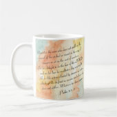 Psalm 1 Gezegende Waterverf Script Koffiemok (Links)
