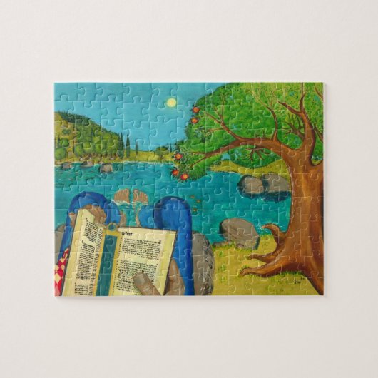 Psalm 1 - Man leest Psalm 1 in de Hebreeuwse Bijbe Legpuzzel (Horizontaal)