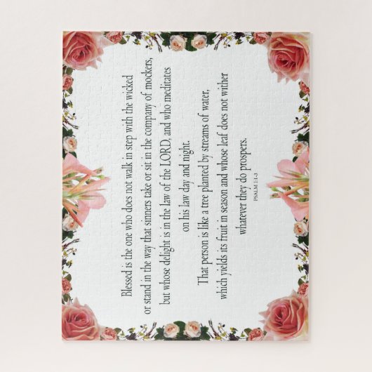 Psalm 1, niet in de trede lopen met geschuwd, legpuzzel (Verticaal)