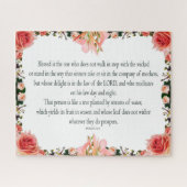 Psalm 1, niet in de trede lopen met geschuwd, legpuzzel (Horizontaal)