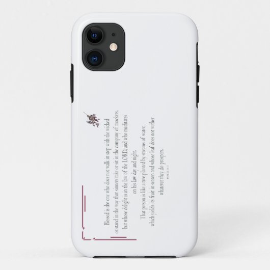 Psalm 1 Schriftkunst - Zalig en rechtvaardig Case-Mate iPhone Case (Achterkant)