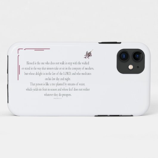 Psalm 1 Schriftkunst - Zalig en rechtvaardig Case-Mate iPhone Case (Achterkant (horizontaal))