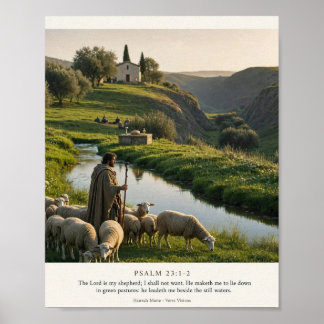 Psalm 23:1-2 De Heer Is Mijn Herder Poster