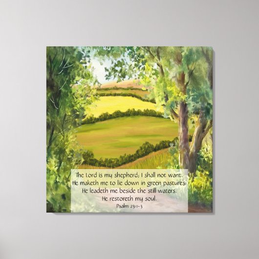 Psalm 23:1-3 canvas afdruk (Voorkant)