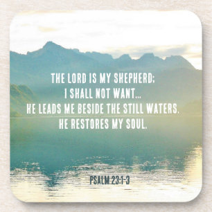 Psalm 23 1-3 De LORD is mijn Shepherd Bier Onderzetter