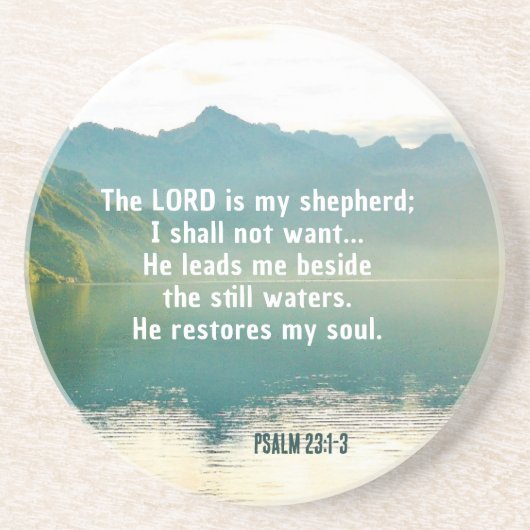 Psalm 23 1-3 De LORD is mijn Shepherd Zandsteen Onderzetter (Voorkant)