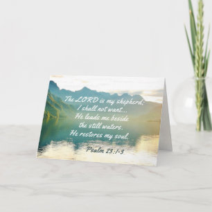 Psalm 23 1-3 Hij leidt me naast stilstaande watere Kaart