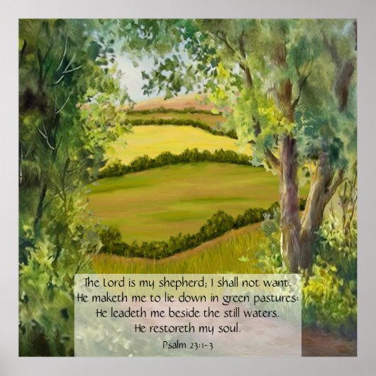 Psalm 23:1-3 poster (Voorkant)