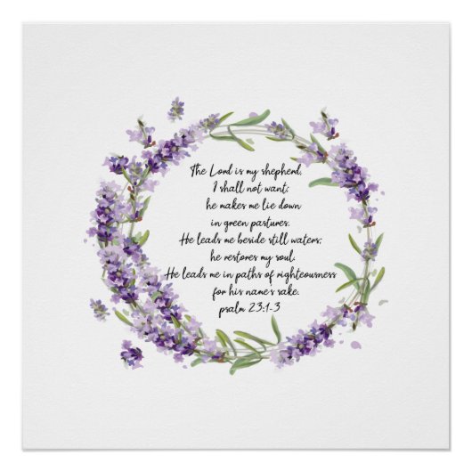 Psalm 23: 1-3 Poster Perfect Poster (Voorkant)