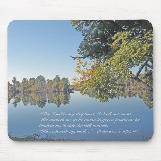 Psalm 23: 1-3 Scriptbeveiliging Mousepad Muismat (Voorkant)