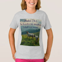 Psalm 23:1 Bijbelvers Meisjes T-shirt