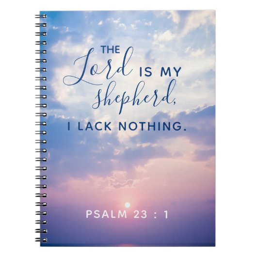 Psalm 23:1 Bijbelvers Notitieboek (Voorkant)