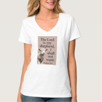 Psalm 23:1 Christelijk Lam V-hals T-shirt voor Dam