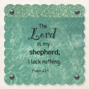 Psalm 23:1 Christelijk typografie ontwerp Kartonnen Onderzetters