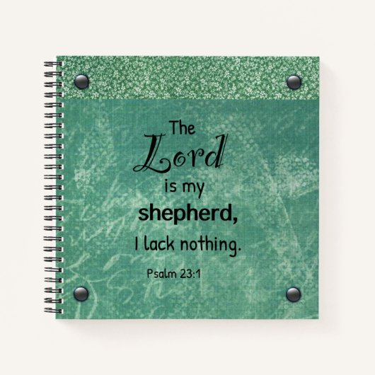 Psalm 23:1 Christelijke typografie Notitieboek (Voorkant)