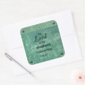 Psalm 23:1 Christelijke typografie Vierkante Sticker (Envelop)