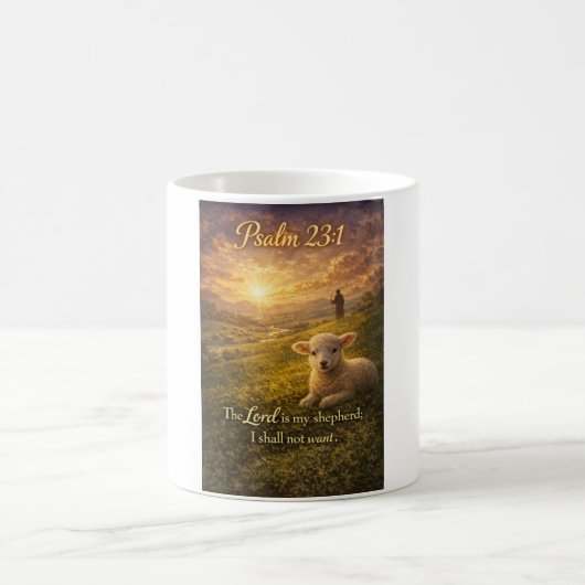 Psalm 23:1 Christian Lamb Coffee Mug (Centre)