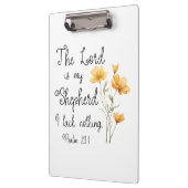 Psalm 23:1 De Heer is mijn herder, gele bloem Klembord (Links)