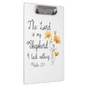 Psalm 23:1 De Heer is mijn herder, gele bloem Klembord (Rechts)