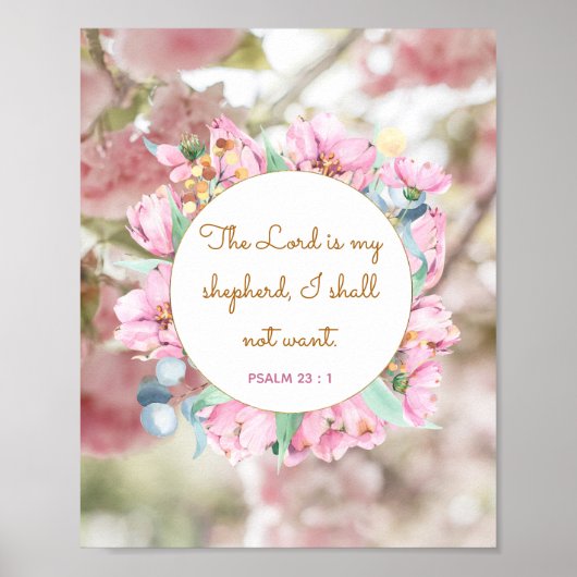 Psalm 23 : 1 - De Heer is mijn Sheperd Poster (Voorkant)