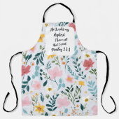 Psalm 23:1 Floral Apron Schort (Voorkant)