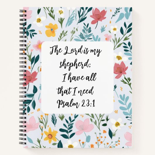 Psalm 23:1 Floral Journal Notitieboek (Voorkant)