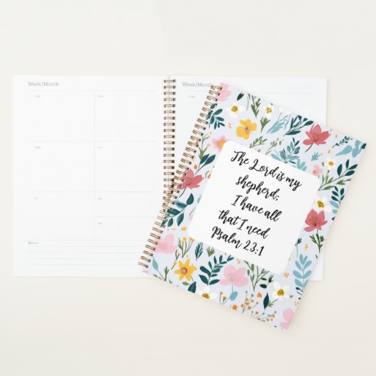 Psalm 23:1 Floral Planner (Display)